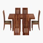 Wertex 6 Seater Dining Set (Honey Finish) - Image 2