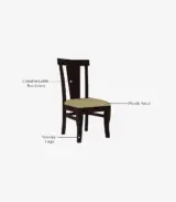 Mcboth Sheesham Wood Compact Size 2 Seater Cushioned Dining Table Set with Drawer Storage (Walnut Finish) - Image 2