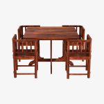 Cohoon Sheesham Wood 4 Seater Dining Set (Honey Finish) - Image 2