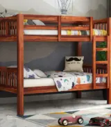 Beckry Sheesham Wood Bunk Bed without Storage (Honey Finish) - Image 2