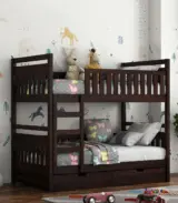 Doughlas Sheesham Wood Bunk Bed with Drawer Storage (Walnut Finish) - Image 2