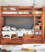 Beckry Sheesham Wood Bunk Bed with Drawer Storage (Honey Finish) - Image 2