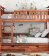 Doughlas Sheesham Wood Bunk Bed with Drawer Storage (Honey Finish) - Image 2