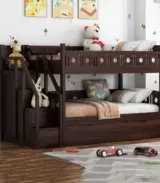 Blossom Sheesham Wood Bunk Bed with Drawer Storage (Walnut Finish) - Image 2