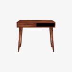 Lynton Study Table with Drawer and Open Storage (Honey Finish) - Image 2
