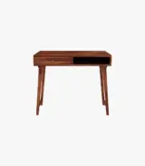 Lyntain Sheesham Wood Computer Table with Drawer and Open Storage (Honey Finish) - Image 2