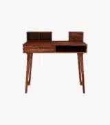 Lyntain Sheesham Wood Computer Table with Table-Top Open and Drawer Storage (Honey Finish) - Image 2