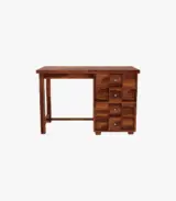 Tranvis Sheesham Wood Computer Table with Drawer Storage (Honey Finish) - Image 2