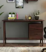Elvina Sheesham Wood Computer Table with Drawer Storage (Walnut Finish) - Image 2