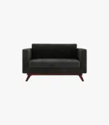 Cyasper Mango Wood with Velvet Fabric Cushion 2 Seater Sofa set (Graphite Grey) - Image 2