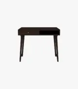 Lyntain Sheesham Wood Computer Table with Drawer and Open Storage (Walnut Finish) - Image 2
