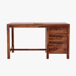 Slater Study Table With Three Drawers (Honey Finish) - Image 2