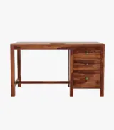 Clater Sheesham Wood Computer Table with Drawer Storage (Honey Finish) - Image 2