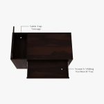 Alkin Study Table with Keyboard Tray and Side Storage (Walnut Finish) - Image 2
