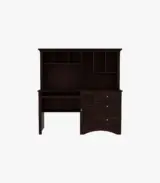 Jorold Sheesham Wood Computer Table with Storage Cabinet and Shelves (Walnut Finish) - Image 2