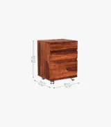 Fredo Sheesham Wood Computer Table Cum Shelf with Drawer Storage (Honey Finish) - Image 4