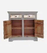 Eastonic Solid Mango Wood Sideboard and Cabinet (Grey Finish) - Image 2