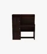 Canady Sheesham Wood Computer Table with Three Cabinets and Open Shelves (Walnut Finish) - Image 2