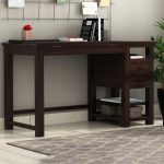 Graham Study Cum Drafting Table with Drawer and Open Shelves (Walnut Finish) - Image 2