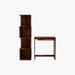 Zeneca Sheesham Wood Study Table with Keyboard Tray & Bookshelf (Honey Finish) - Image 2