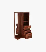 Cyonader Sheesham Wood Dressing Table with Storage (Honey Finish) - Image 2