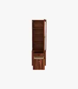 Telner Sheesham Wood Dressing Table with Storage Cushioned Seating Stool (Honey Finish) - Image 2