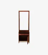 Jelt Sheesham Wood Dressing Table with Drawer and Box Storage (Honey Finish) - Image 2