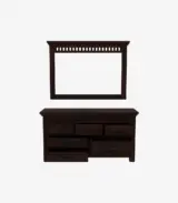 Arolph Sheesham Wood Wall Mounted Mirror with Drawer Storage Cabinet (Walnut Finish) - Image 2