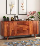 Holet Sheesham Wood Sideboard and Cabinet (Honey Finish) - Image 2