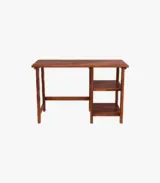 Renjake Sheesham Wood Computer Table with Shelves Storage (Honey Finish) - Image 2