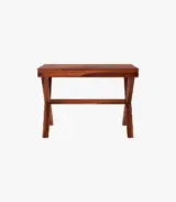 Poppoy Sheesham Wood Computer Table with Keyboard Tray (Honey Finish) - Image 2