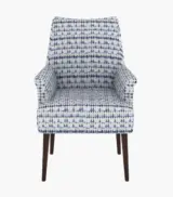 Arcosta Sheesham Wood Frame with Cushioned Velvet Seating Lounge Chair (Arctic Diamonds with Walnut Finish) - Image 2