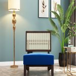 Terence Lounge Chair (Velvet, Indigo Blue) - Image 2