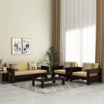 Feltro Wooden Sofa Set (Walnut Irish Cream) - Image 2