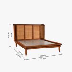Zakhama Solid Wood Queen Size Bed In Teak Finish - Image 2