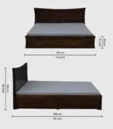 Agenic Sheesham Wood King Size Bed with Drawer Storage (Provincial Teak Finish) - Image 5
