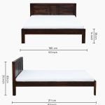 Pemplona Sheesham Wood Queen Size Bed without Storage (Teak Finish) - Image 2