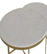 Lontam Marbel Top with Metal Base Set of 2 Coffee Tables (Natural Finish) - Image 2