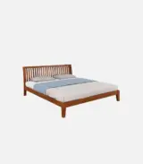 Luxurious Sheesham Wood King Size Bed without Storage (Brown Finish) - Image 3