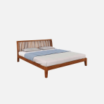 Luxurious Solid Wood King Size Bed in Brown Finish - Image 3