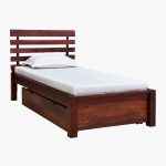 Stigen Sheesham Wood Single Bed With Drawer Storage In Scratch Resistant Honey Oak Finish - Image 3