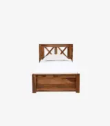 Krysys Sheesham Wood Single Bed without Storage (Rustic Teak Finish) - Image 3