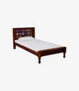 Almora Sheesham Wood Single Bed without Storage (Honey Oak Finish) - Image 3