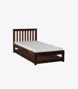 Ova Sheesham Wood Single Bed with Trundle (Provincial Teak Finish) - Image 3