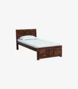 Mourconing Sheesham Wood Single Bed without Storage (Rustic Teak Finish) - Image 3