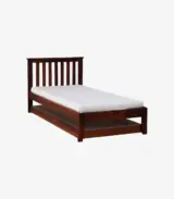Ova Sheesham Wood Single Bed with Trundle (Honey Oak Finish) - Image 3