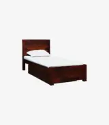 Sougur Sheesham Wood Single Bed with Drawer Storage (Honey Oak Finish) - Image 3