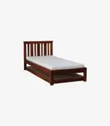 Froya Sheesham Wood Single Bed with Trundle (Honey Oak Finish) - Image 3