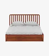 Purely Sheesham Wood King Size Beds with Box Storage (Honey Oak Finish) - Image 4
