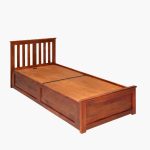 Sarko Solid Wood Single Bed with Box Storage (Honey Finish ) - Image 3